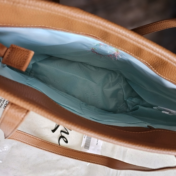 Thirty-One Little Dreamer Diamond Straw and Aqua color Shoulder Bag w/C emblem - Picture 3 of 5